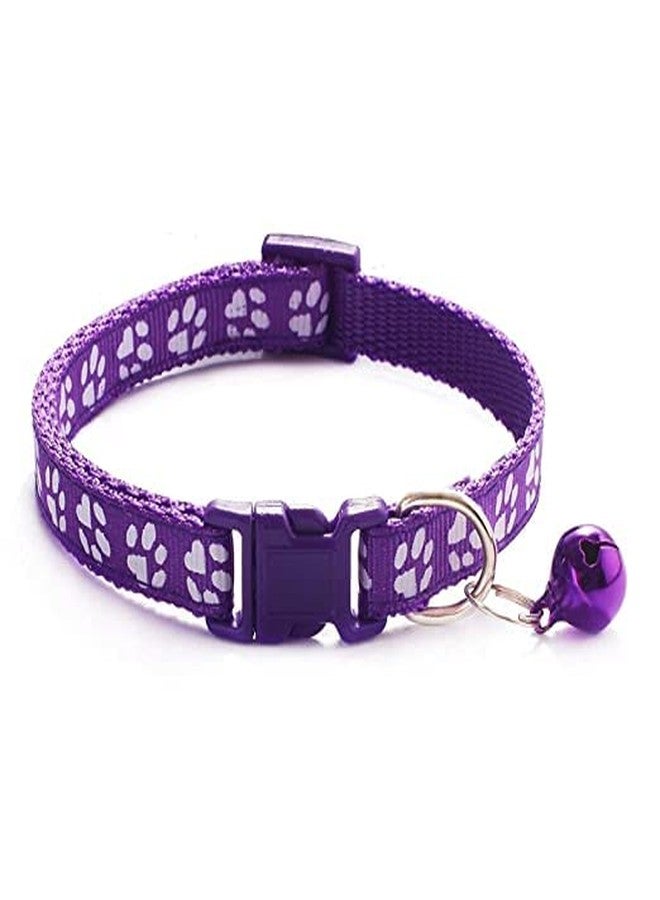Pups&Pets Soft Reflective Paw Printed Collar - 10 MM Adjustable Nylon Cat Collars with Bell for Small Dogs, Puppies and Cat (3 Pcs Pack) - Color As Per Availability - Image 5